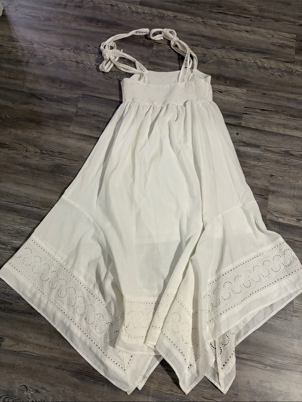 Moon River Cream Smocked Strap Top - Picture 5 of 5